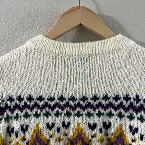 Women’s Talbots SZ Small Argle Wool Blend Sweater Nordic Design - Picture 11 of 15